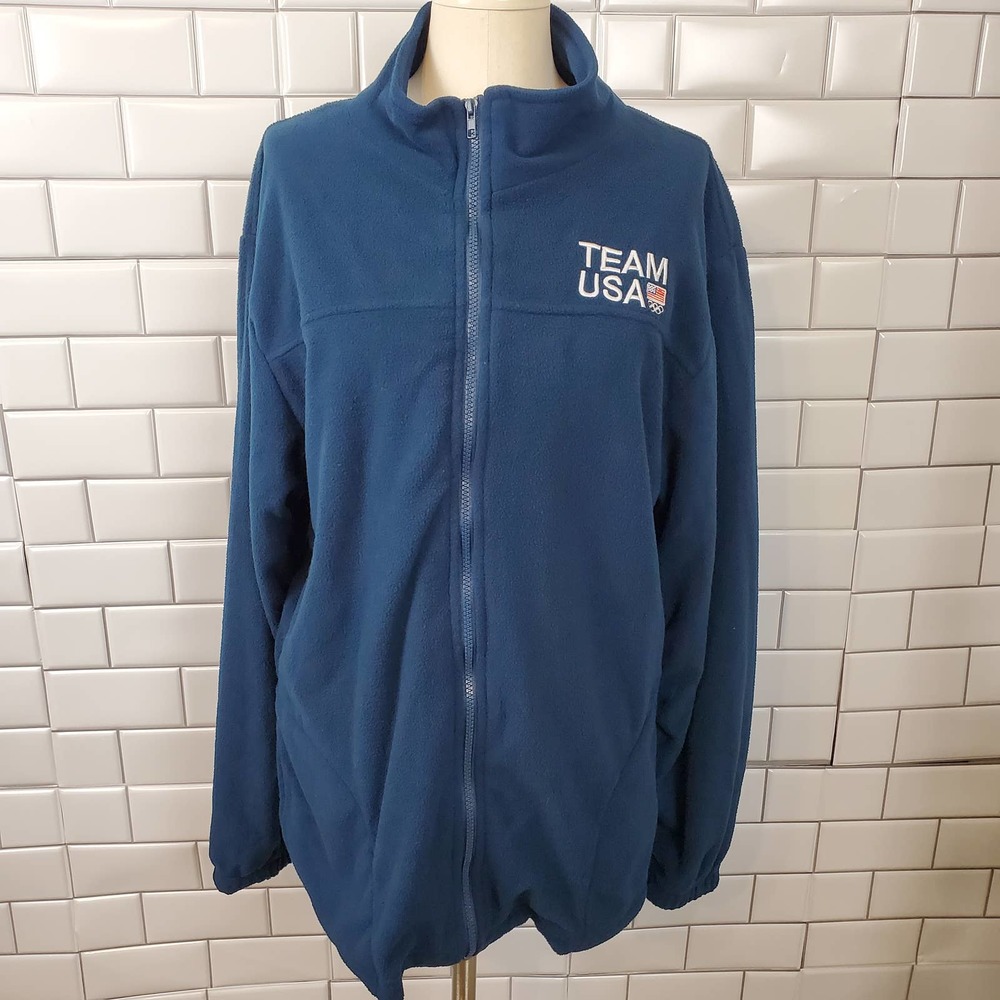 TEAM USA FLEECE TEAL FULL ZIP LIGHTWEIGHT JACKET WOMEN'S SIZE LARGE/ XL